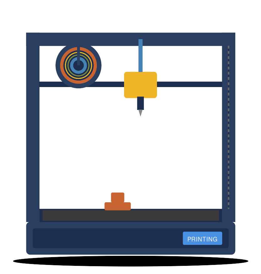 Generic 3D printer illustration